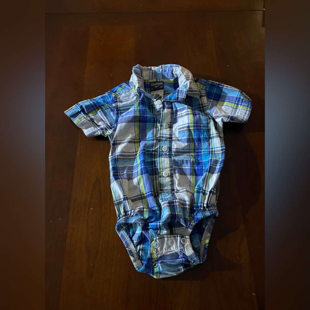 Bundle..OshKosh polo onesie is a size 12 months.